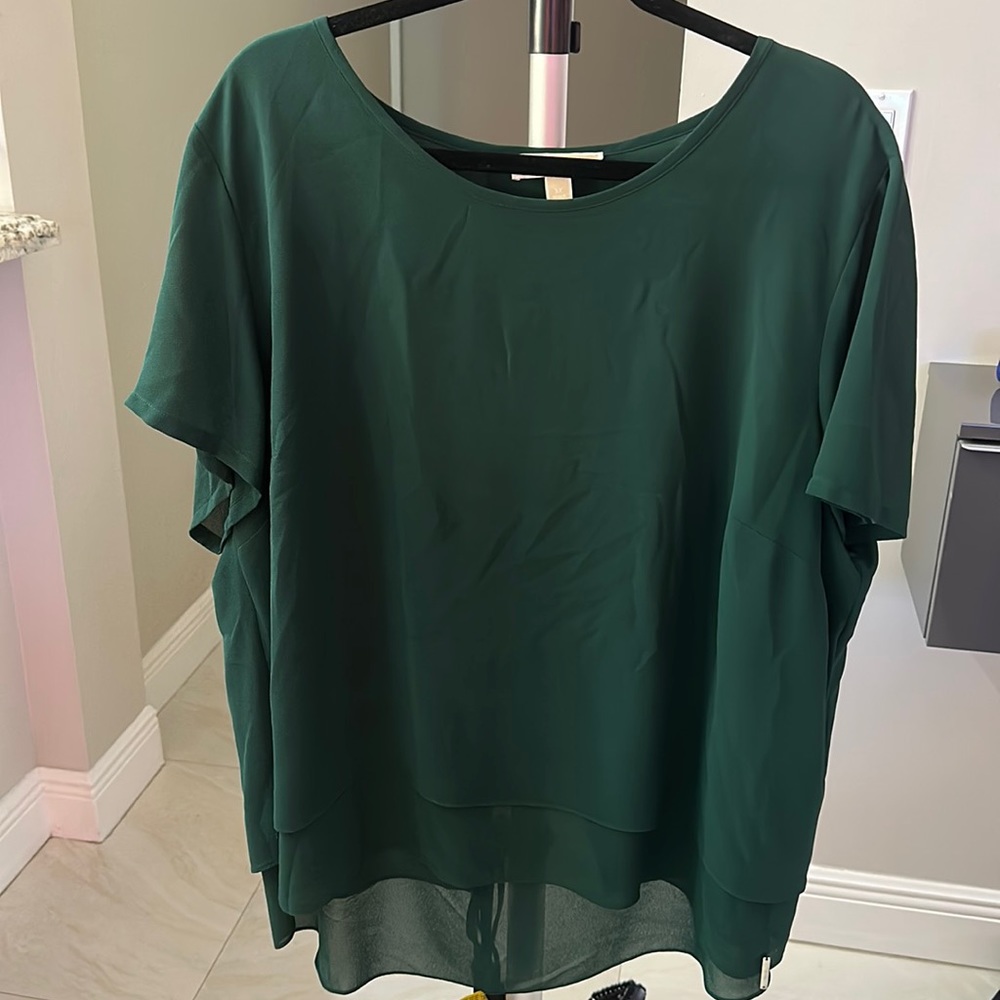 Green chiffon top
